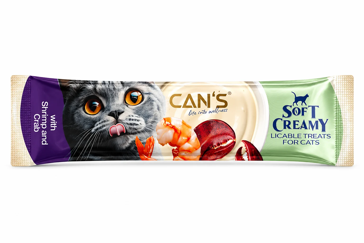 Cans Soft Creamy With Shrimp and Crab Kedi Ödül Maması 5x15 gr - Görsel 5