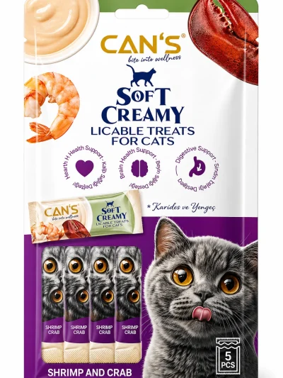 Cans Soft Creamy With Shrimp and Crab Kedi Ödül Maması 5x15 gr