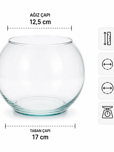 Küçük Fanus Cam Akvaryum – 14 cm