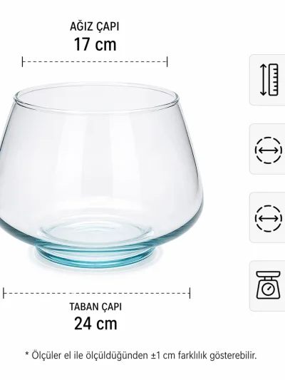 Lüx Büyük Fanus Cam Akvaryum – 18 cm