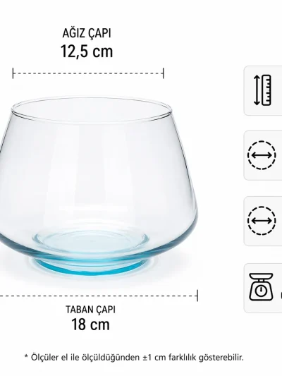 Lüx Küçük Fanus Cam Akvaryum – 13 cm