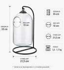 Askılı Büyük Fanus Cam Teraryum – 35 cm