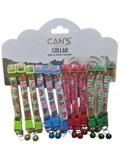 BRC-91 Çilek Desenli Zilli Boyunluk 1 cm