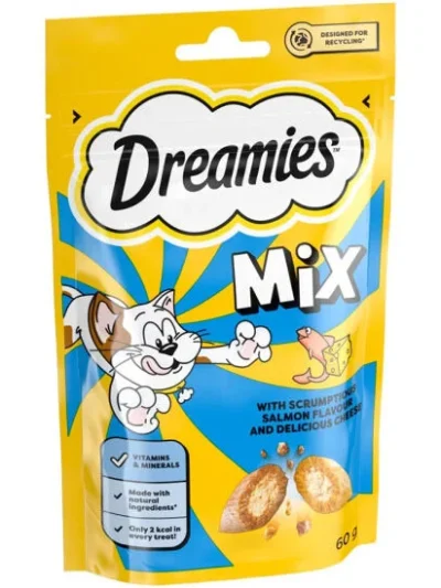 Dreamies Mix Somonlu ve Peynirli Kedi Ödülü 60 Gr