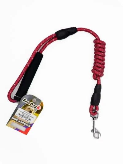EuroDog Köpek Uzatma Refelktörlü 8mmx120cm Kırmızı