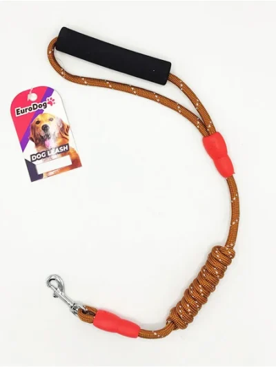 EuroDog Köpek Uzatma Reflektörlü 8mmx120cm Kahverengi