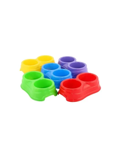 Yıldırım Pet Plastik 2 Li Küçük Mama Kabı 22 x 13 x 6 cm