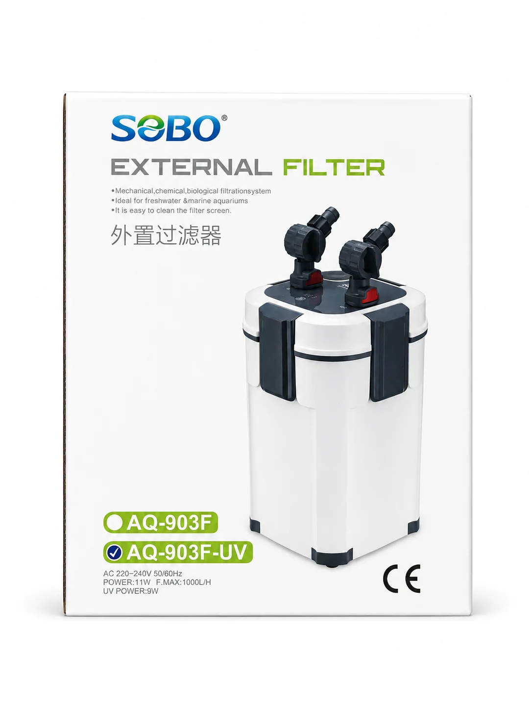 Sobo AQ-903F-UV Lambalı Dış Filtre 11w 1000L/H