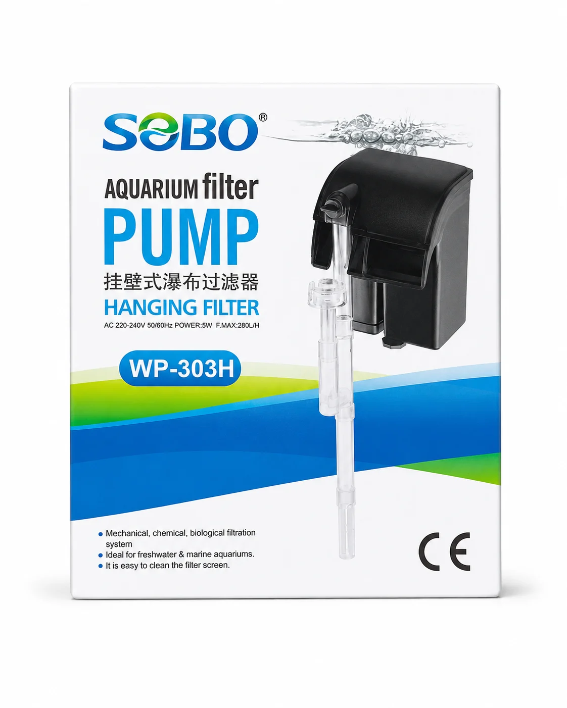 Sobo WP-303H Şelale Filtre 5W – 280 Lt/H