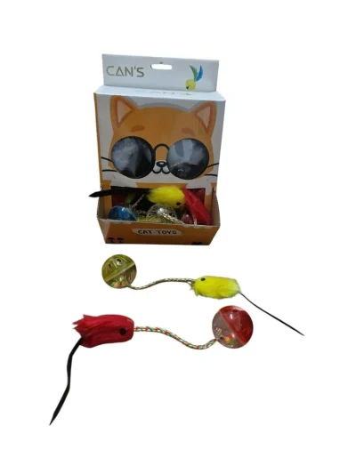 Cans BRC-121 24 lü Tüylü Fareli Top Oyuncak
