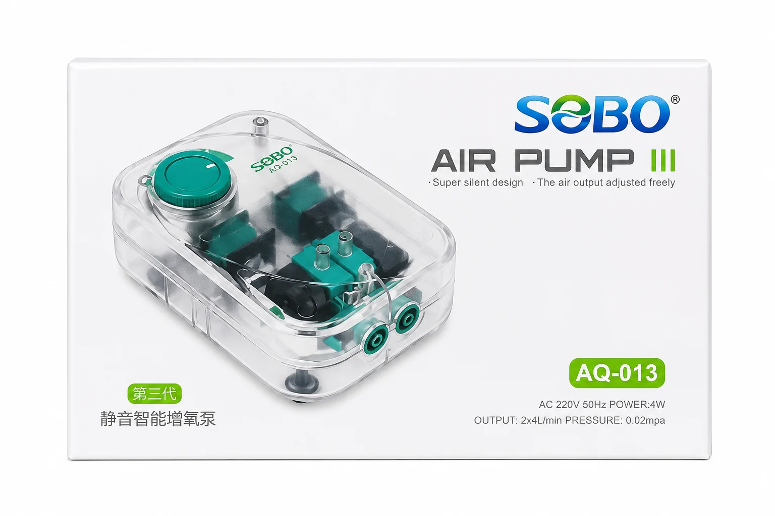 Sobo AQ-013 Hava Motoru Şeffaf Kasa 4W 2x4 Lt/Min