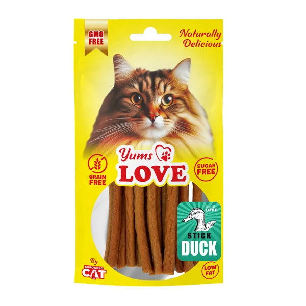 Yums C001 Love Kedi Ödülü Çubuk Ördekli 10 cm 50 gr