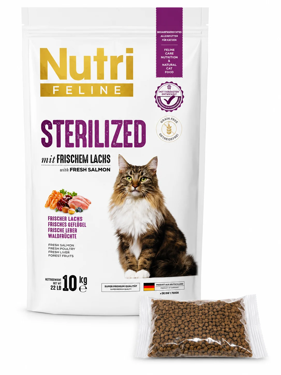 Nutri Yetişkin Kısır Kedi Maması Somonlu 0.5 Kg
