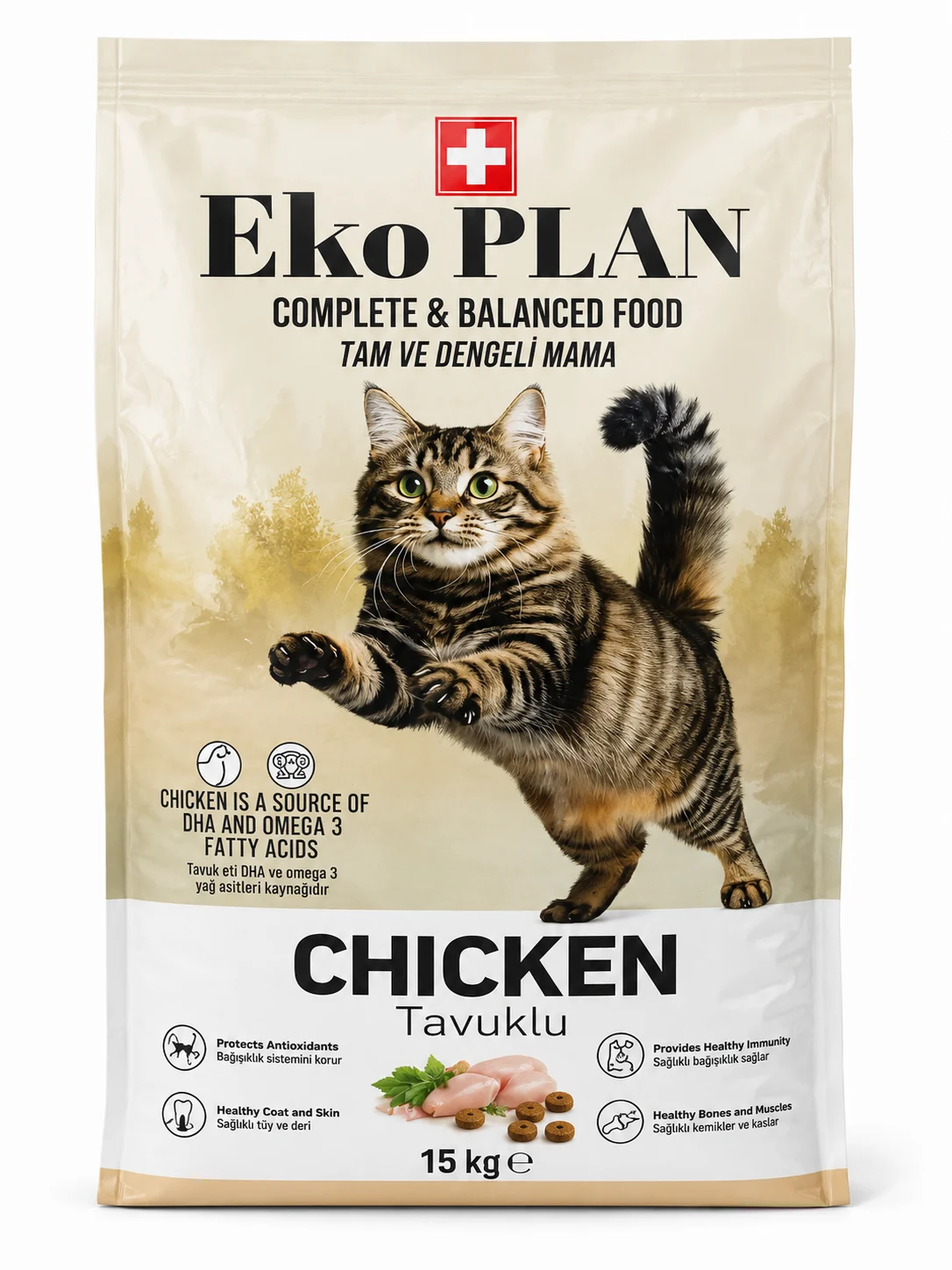 Eko Plan Yetişkin Kedi Maması Tavuklu 15 Kg