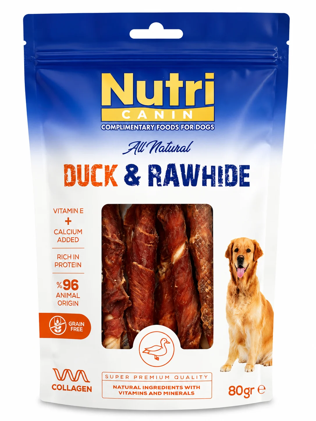 Nutri Ördek Eti Sarılı Kemik Köpek Ödülü 80 Gr