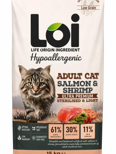 Loi Yetişkin Kısır Kedi Maması Somon&Karidesli 15 Kg