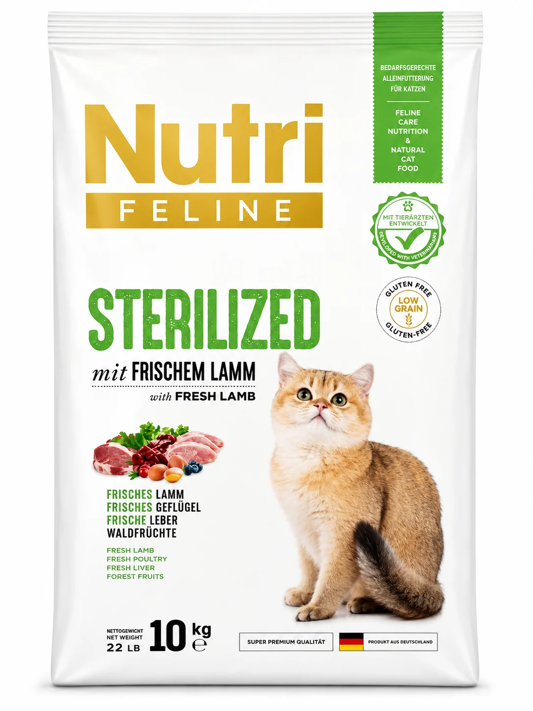 Nutri Yetişkin Kısır Kedi Maması Kuzulu 10 Kg
