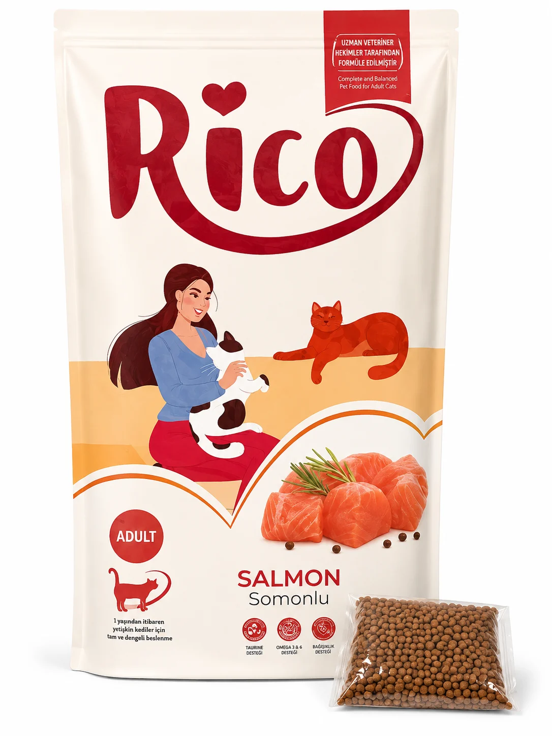 Peritas Rico Yetişkin Kedi Maması Somonlu 0.5 Kg