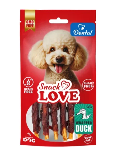 Snack Love DBC010 Köpek Ödülü Dental Ve Eğitim Burgulu Çubuk Üzerine Sarılı Ördek Eti 10 cm 70 gr
