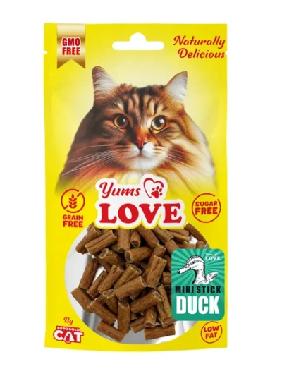 Yums MC001 Love Kedi Ödülü Mini Çubuk Ördekli 2 cm 50 gr