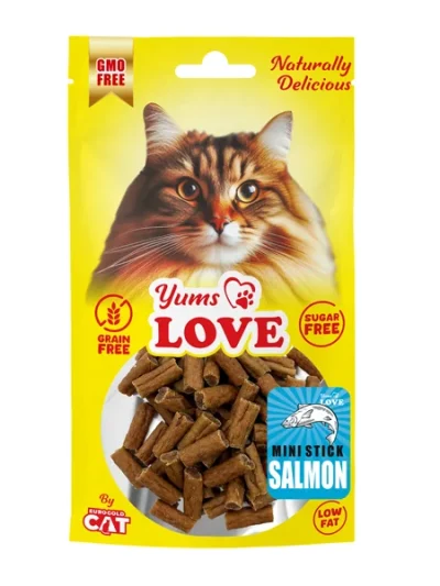 Yums MC040 Love Kedi Ödülü Mini Çubuk Somon Balıklı 2 cm 50 gr
