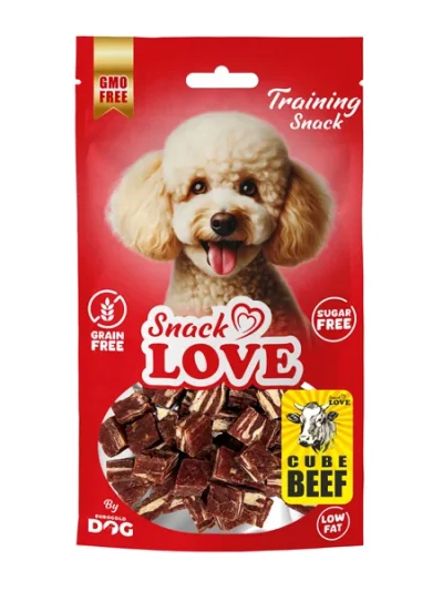 Snack Love Z020 Köpek Ödül Ve Eğitim Dana-Morina Küp Şekil Kesimli 12 mm Küp 70 gr